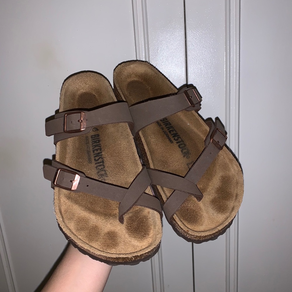 Mocha genuine leather Birkenstock sandals